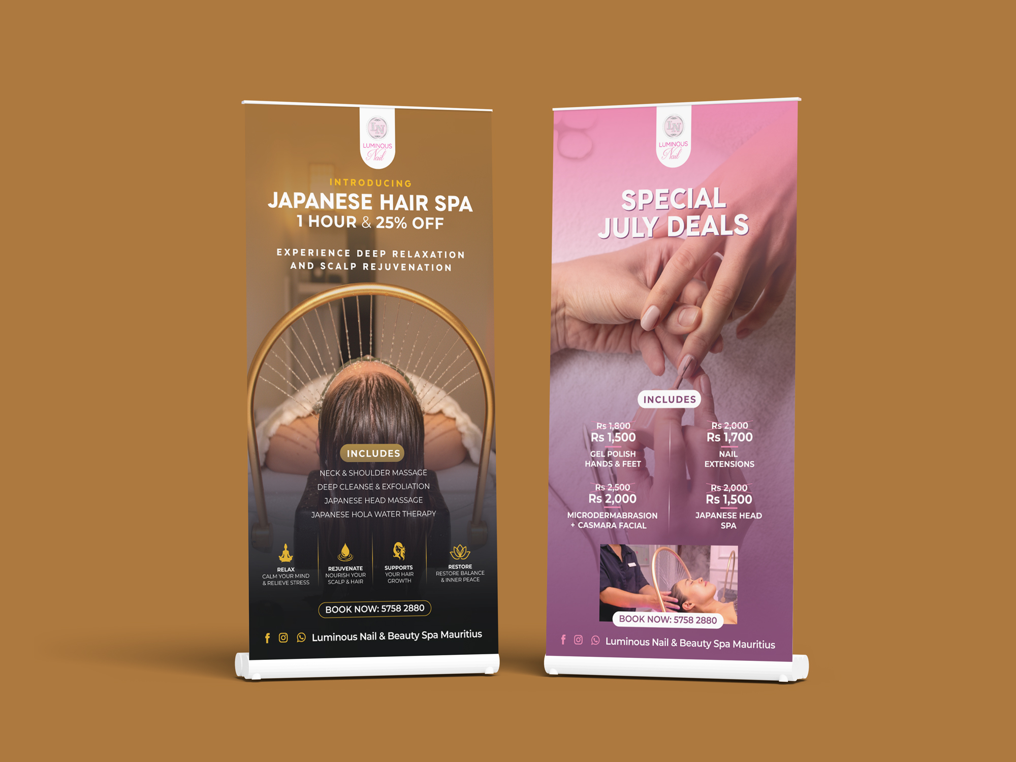 Luminous Nail & Beauty Spa Promotional Banner Graphic Print Layout