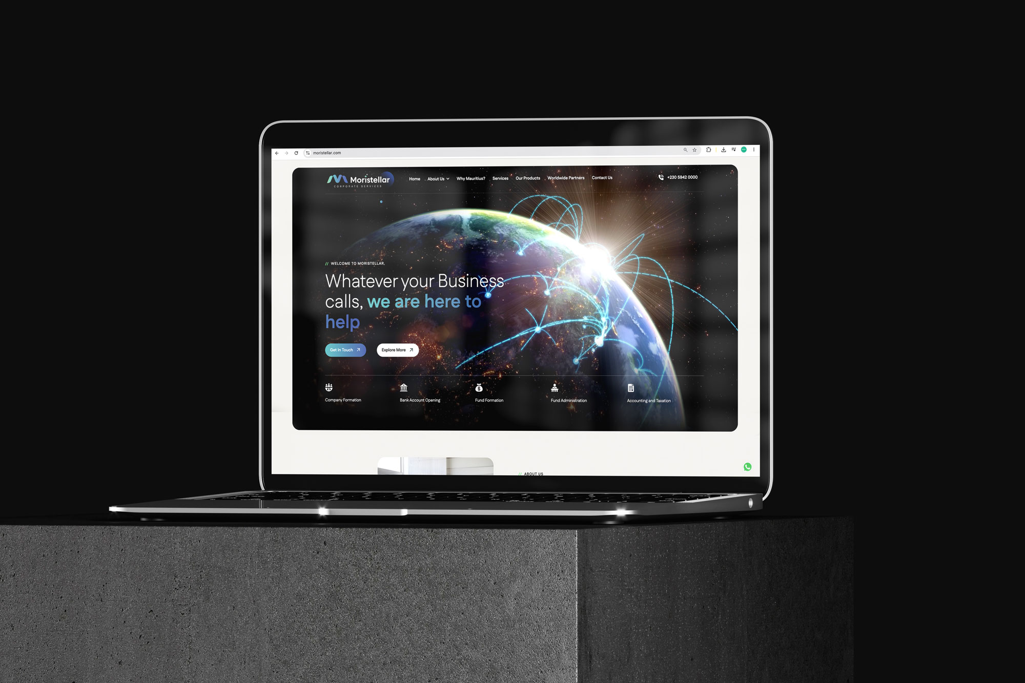 Moristellar Corporate Web Design and User Interface layout