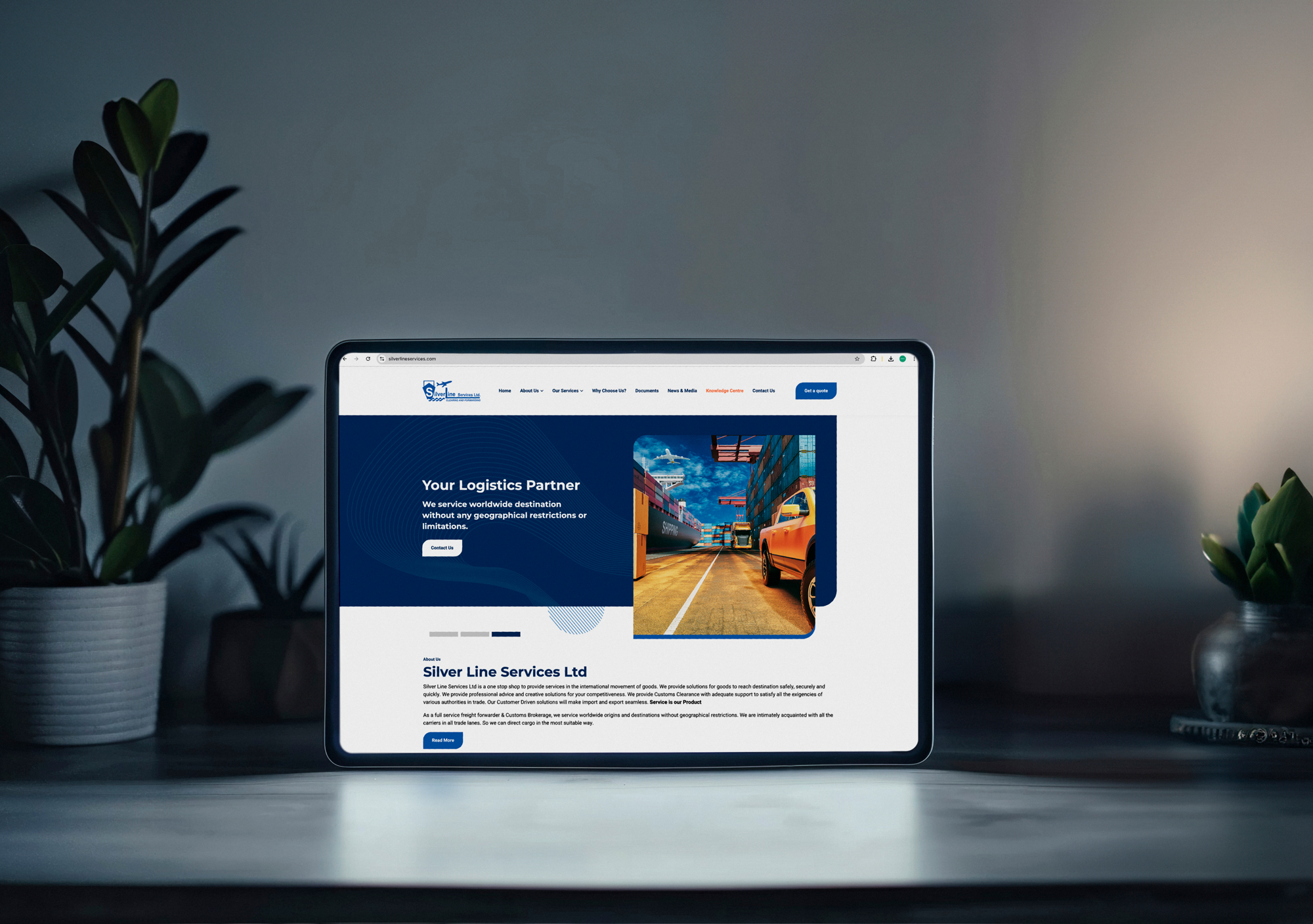 Silver Line Services Logistic Agency Corporate Website Layout
