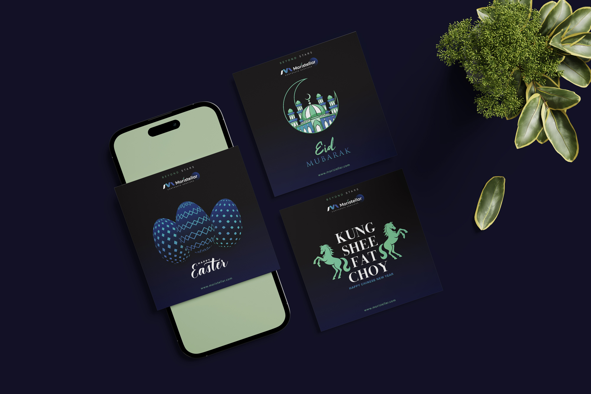 Moristellar Social Media Design Content Management layout